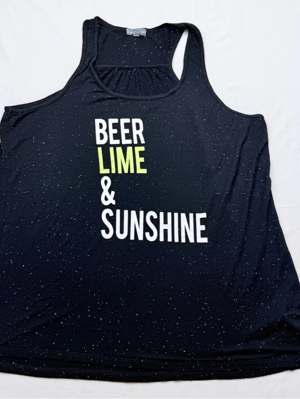 Women’s Black Graphic Tank Top - Beer Lime & Sunshine